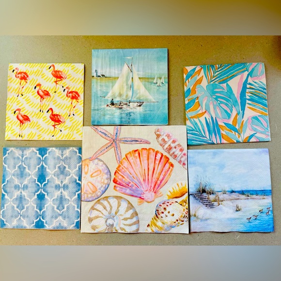 Lot of 11 Decoupage coastal napkins - Picture 2 of 2